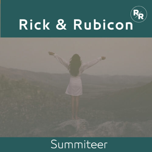 Cover of the new Song Summiteer, showing a woman who has reached the summit.